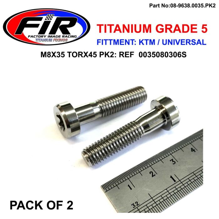 Gr5 Screw M8X35 Torx45 Pk2 Titanium - Ktm 0035080356S - Generiska Muttrar Och Bultar - Titanium