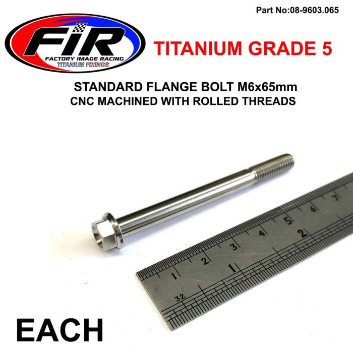 Titanium Gr5 Bolt M6 X 65Mm Varje Flänsod: 11Mm / Hex Storlek: 8Mm / - Generiska Muttrar Och Bultar - Titanium