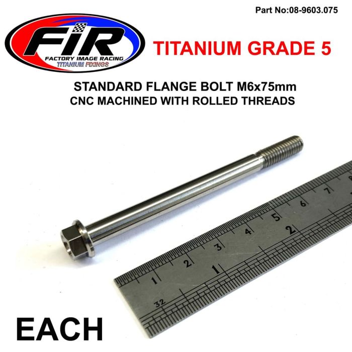 Titanium Gr5 Bolt M6 X 75Mm Varje Flänsod: 11Mm / Hexstorlek: 8Mm / - Generiska Muttrar Och Bultar - Titanium