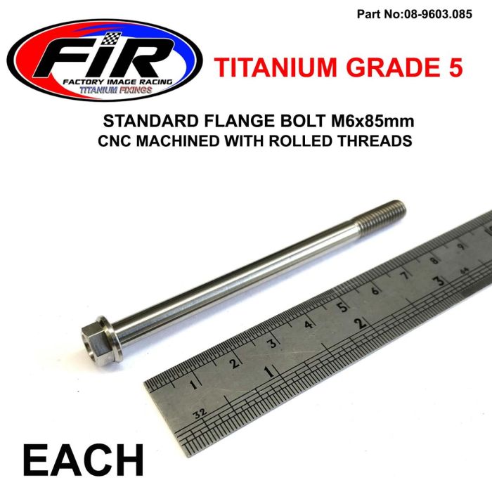 Titanium Gr5 Bolt M6 X 85Mm Varje Flänsod: 11Mm / Hexstorlek: 8Mm / - Generiska Muttrar Och Bultar - Titanium