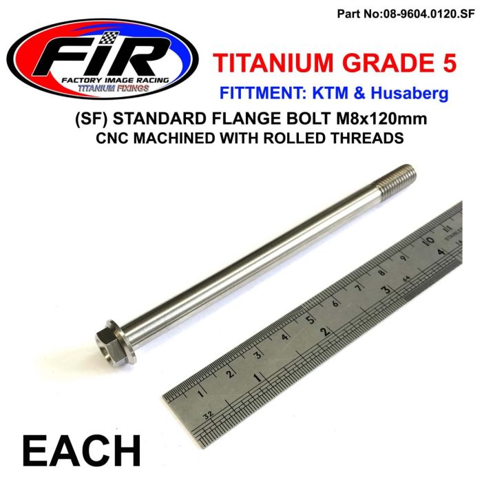 Titanium Gr5 Bolt M8 X 120Mm Varje Flänsod: 14Mm / Hexstorlek: 10Mm / - Generiska Muttrar Och Bultar - Titanium