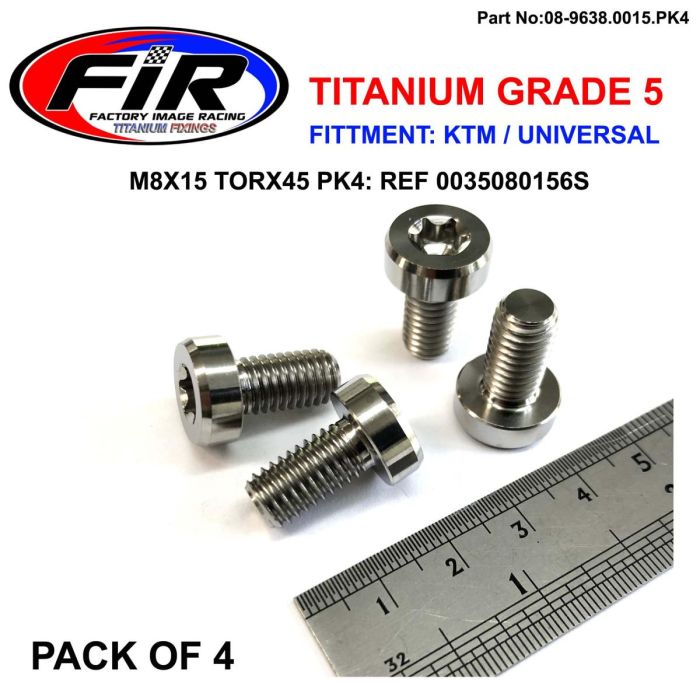 Gr5 Screw M8X15 Torx45 Pk4 Titanium - Ktm 0035080156S - Generiska Muttrar Och Bultar - Titanium