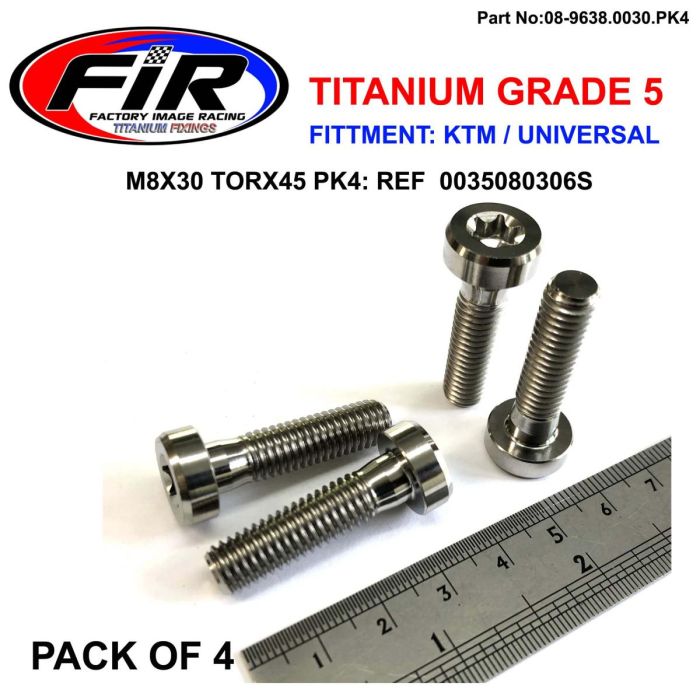 Gr5 Screw M8X30 Torx45 Pk4 Titanium - Ktm 0035080306S - Generiska Muttrar Och Bultar - Titanium