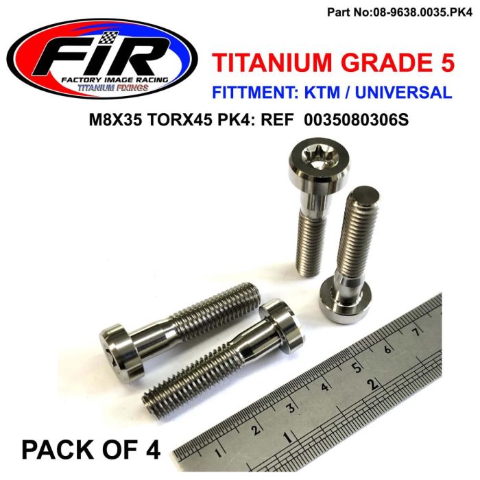 Gr5 Screw M8X35 Torx45 Pk4 Titanium - Ktm 0035080356S - Generiska Muttrar Och Bultar - Titanium