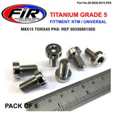 Gr5 Övre Motorboltsett Om 6 Ktm-Skruv M8X15 Torx45 Pk6 / 0035080156S - Motorbultsatser - Titanium