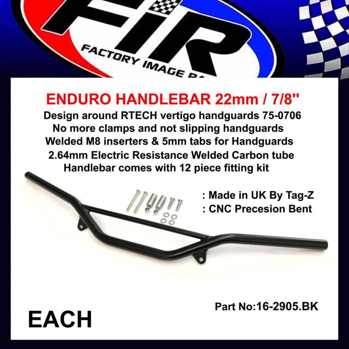 Enduro Styre 22Mm / 7/8'' Svart / Dräkt 75-0706 Handguard Rtech