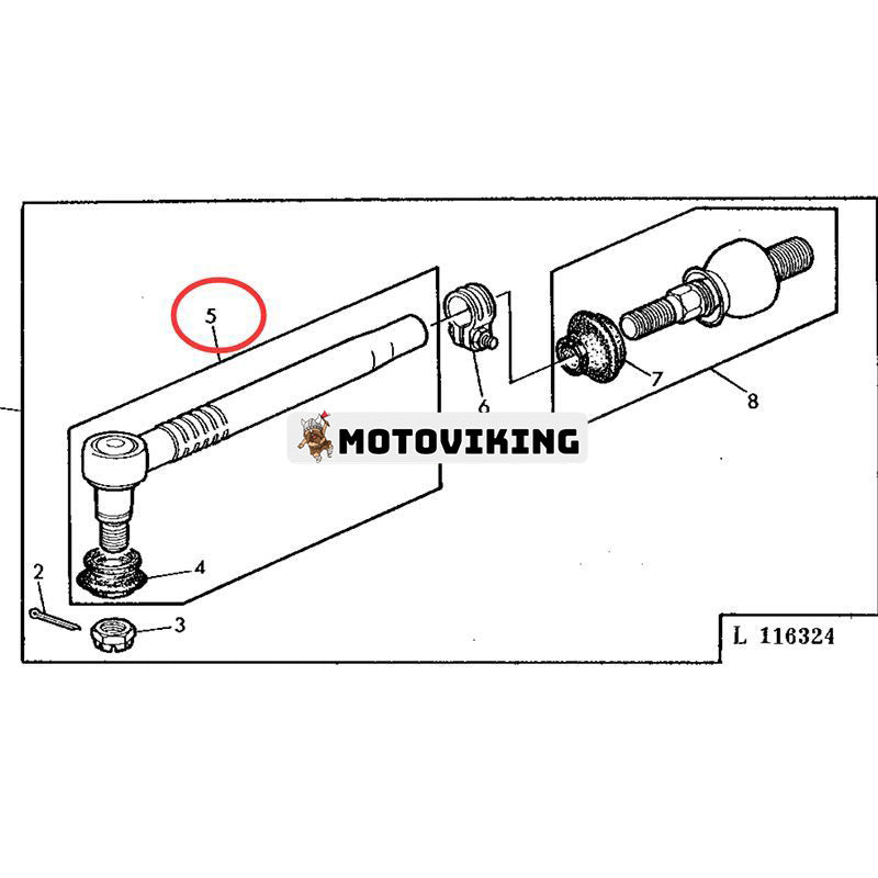 Kulled AL168693 för John Deere traktor 1550 1640 1950 2140 2250 2350 2355