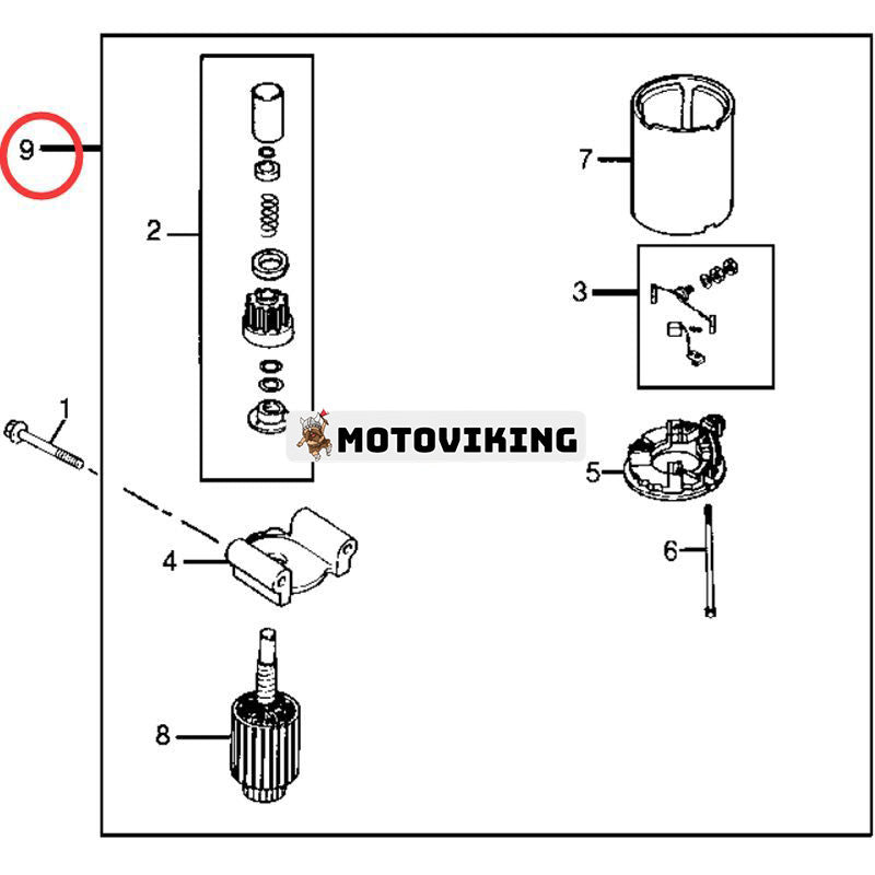 Startmotor AM120729 för John Deere grästraktor STX30 STX38 STX46