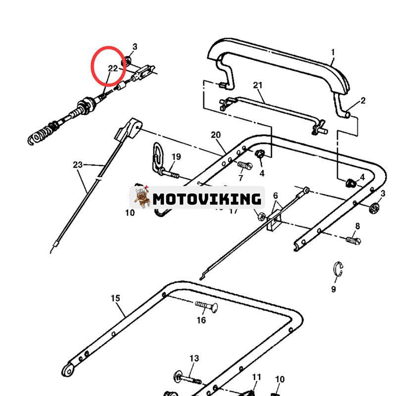 Traction Control Kabel GC00070 för John Deere Sabre M21 M23 M10 Scotts SP6211 SP6213