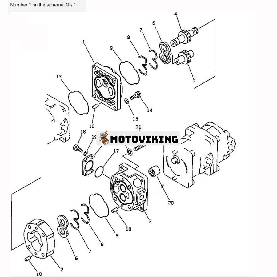 För Komatsu hjullastare WA420-1LC WA420-1 Lastare och styrpump 705-56-34100