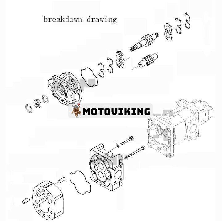 För Komatsu hjullastare WA250PZ-6 WA250-6 Hydraulpump 705-56-36082 705-56-36080