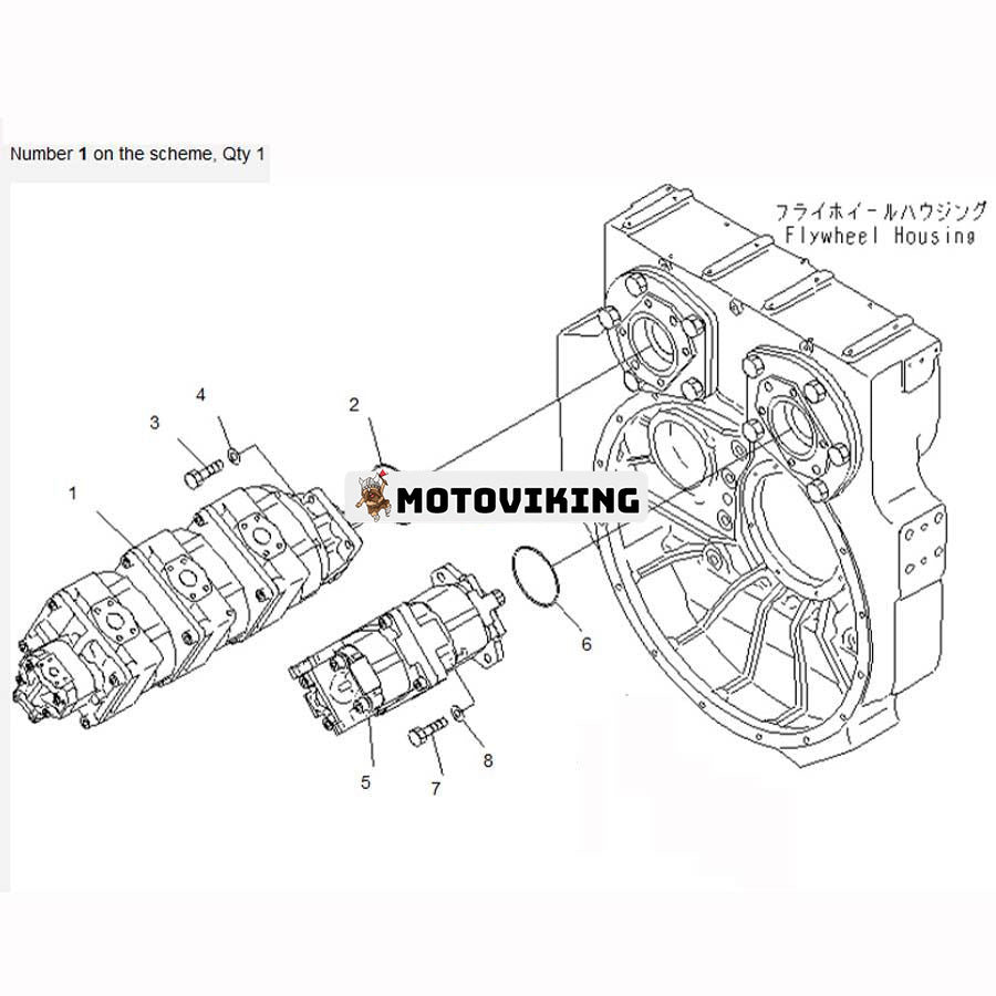 För Komatsu hjullastare WA600-3 WA600-3D Hydraulpump 705-56-47000