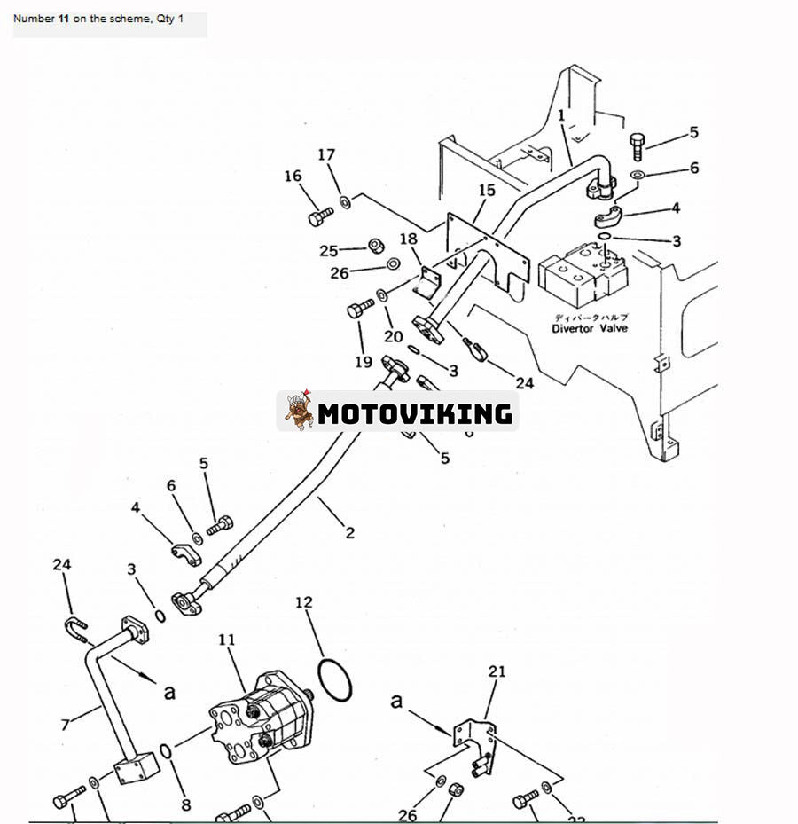 För Komatsu hjullastare 558 WA500-1 WA500-3 WD500-3 nödstyrningspump 704-30-36110