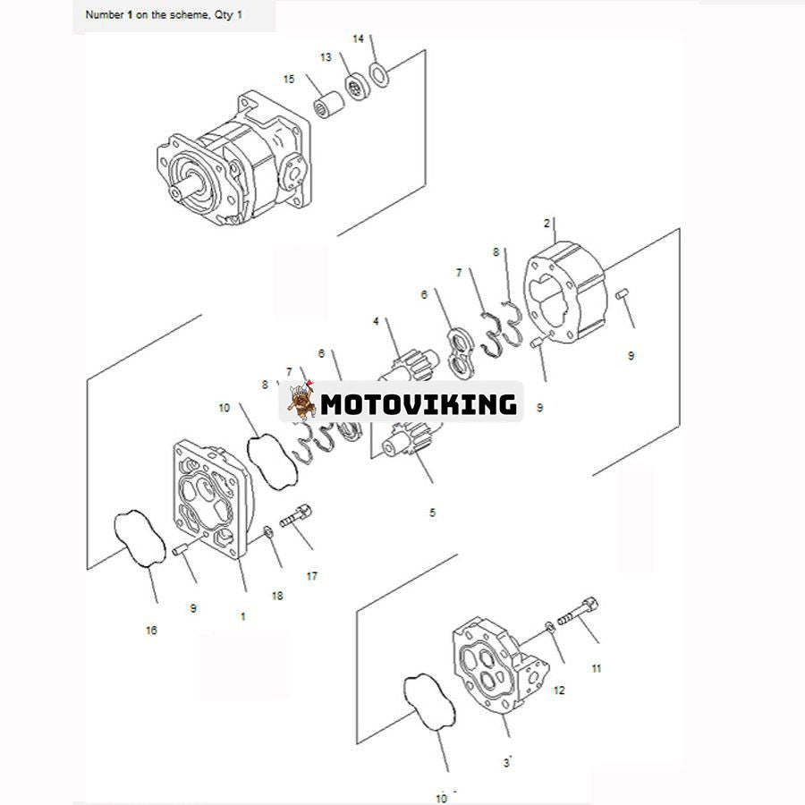 För Komatsu hjullastare WA600-3 WA600-3D WD600-1 Hydraulpump 705-22-40100