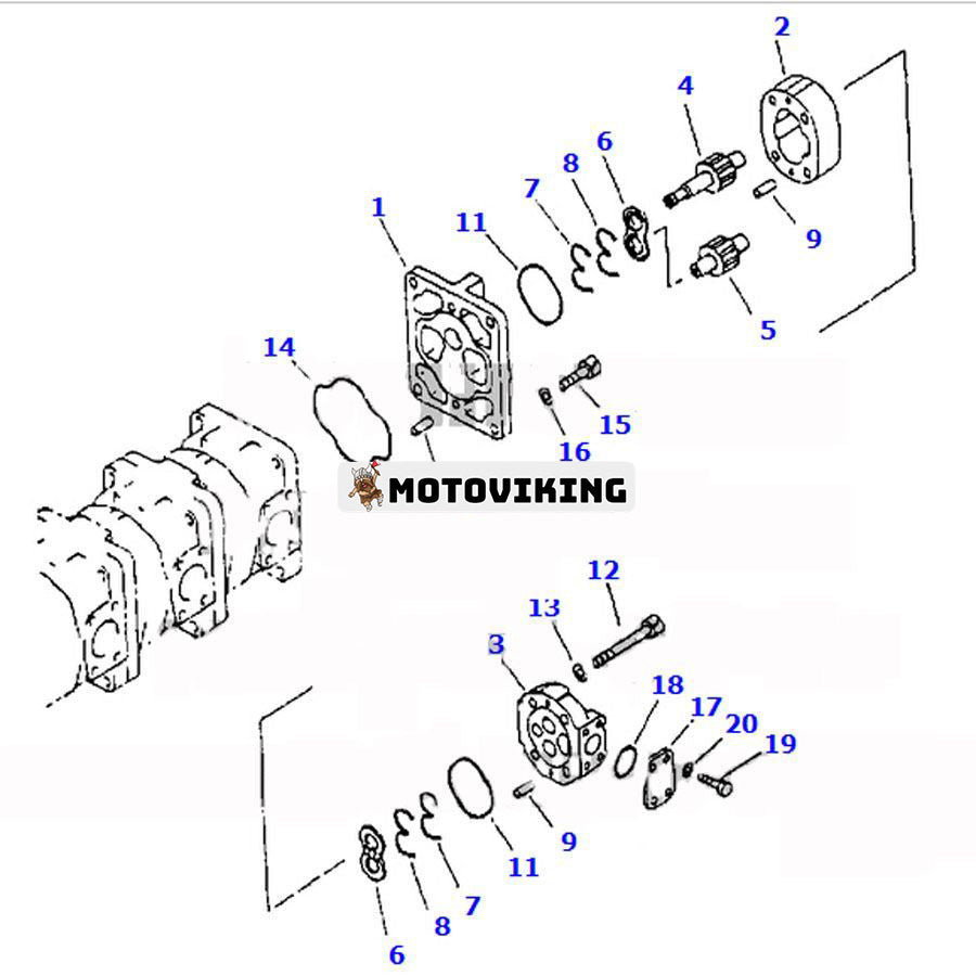 För Komatsu hjullastare WA380-3 WA380-DZ-3 Hydraulpump 705-33-27540