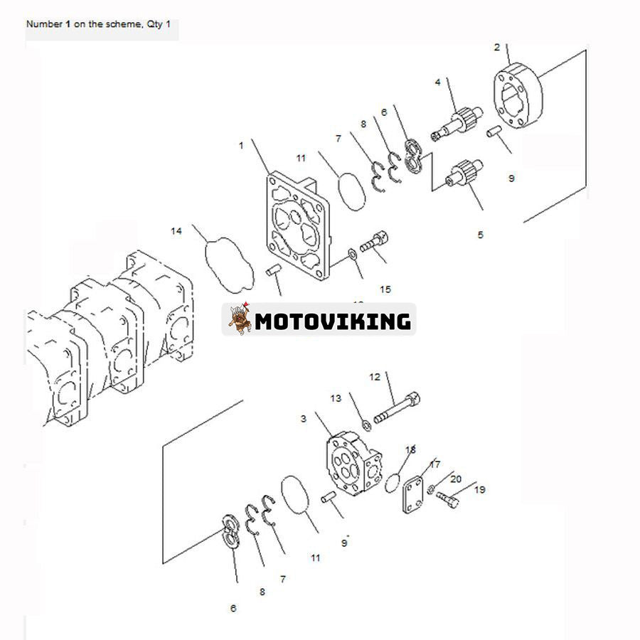 För Komatsu hjullastare WA380-3 WA380-3-X WA380-3MC Hydraulpump 705-33-28540