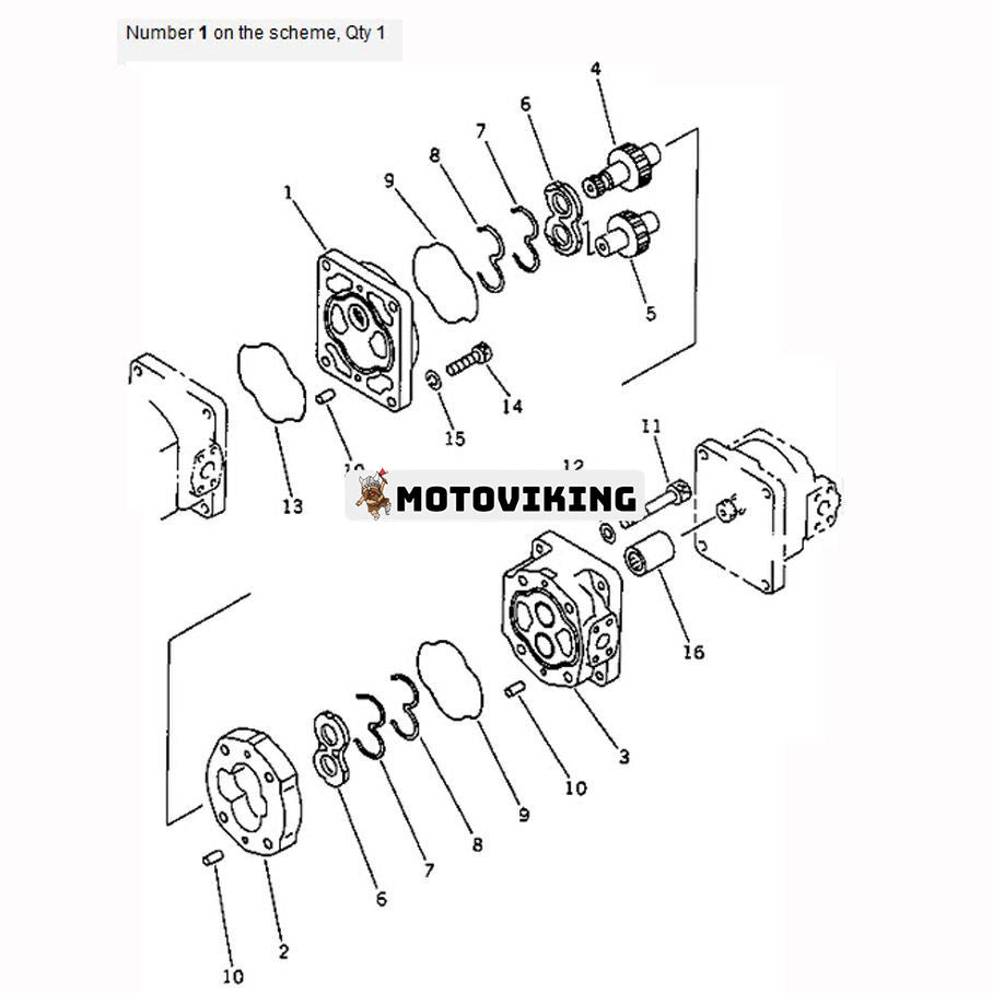 För Komatsu hjullastare 542 WA420-1 WA420-1LC Lastare och styrpump 705-34-34340