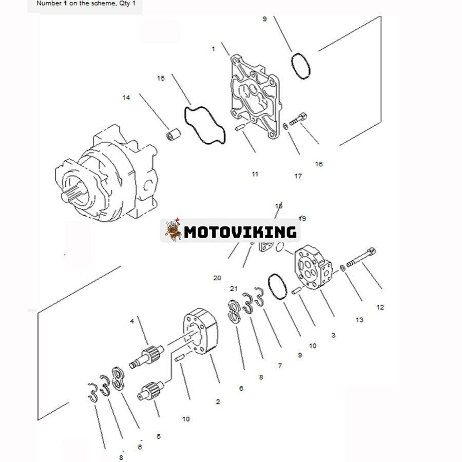 För Komatsu hjullastare WA450-3 WA470-3 WA450L-3 Hydraulpump 705-36-29540