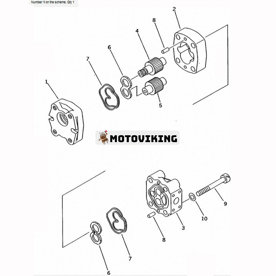 För Komatsu hjullastare WA30-5 WA30-5-X Hydraulpump 705-40-01320