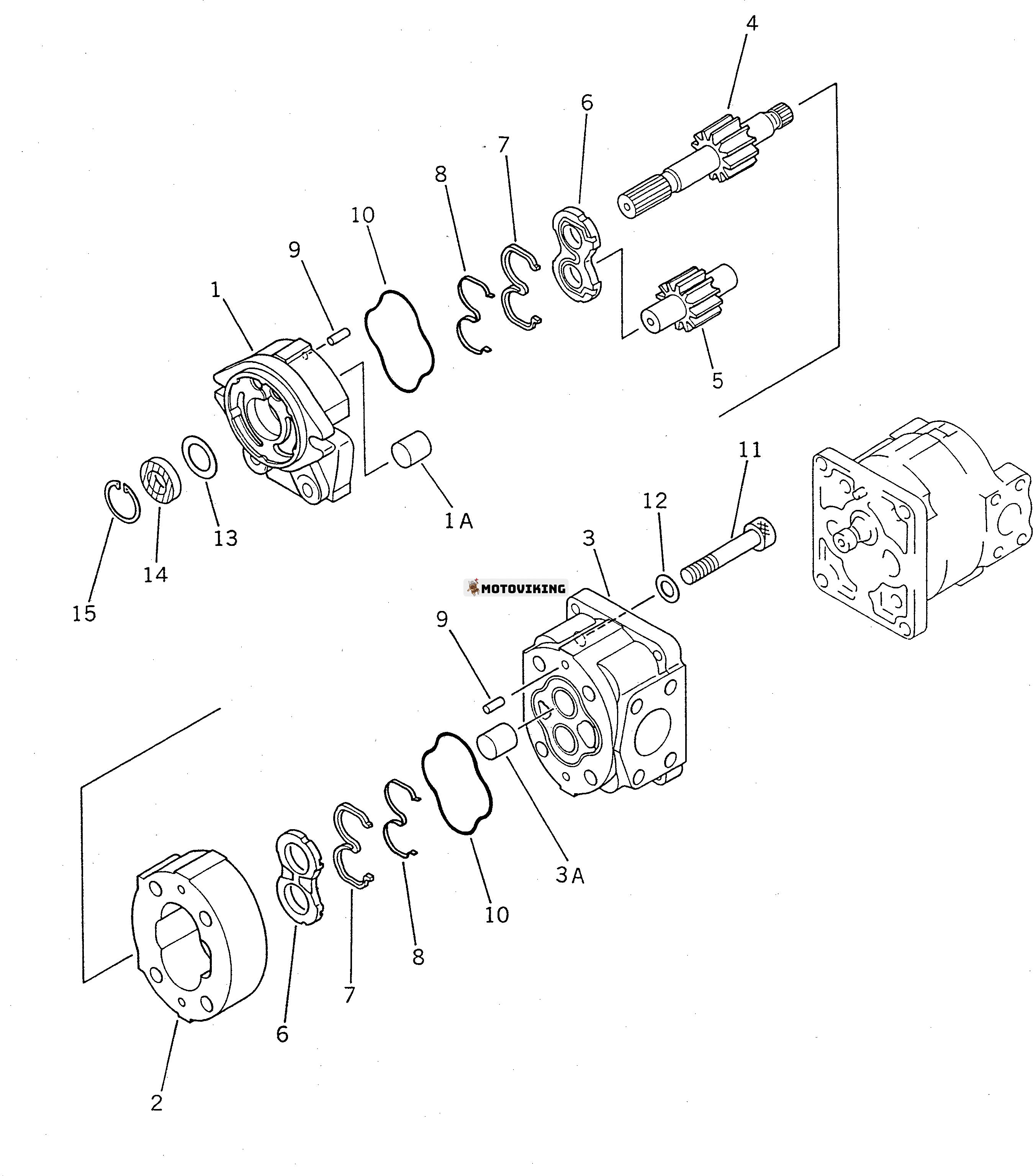 För Komatsu hjullastare WR8-1 WA70-1 Hydraulpump 705-51-11020