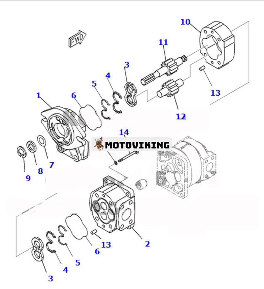 För Komatsu hjullastare WA600-6 WD600-6 WA600-6R Hydraulpump 705-51-12090