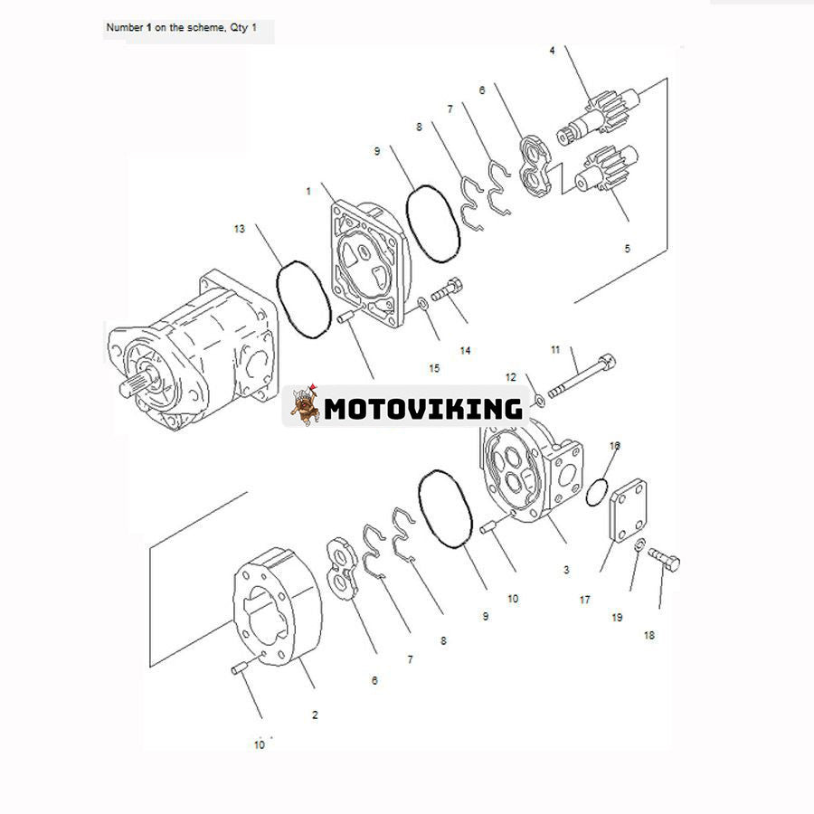 För Komatsu Bulldozer D61E-12 D61EX-12 D61P-12 Hydraulpump 705-51-20640