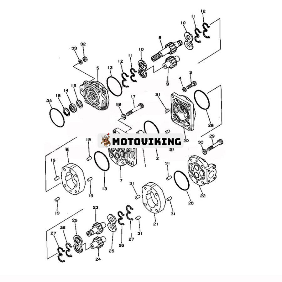 För Komatsu hjullastare 540B-1 540-1 Switch Pump 705-51-32000