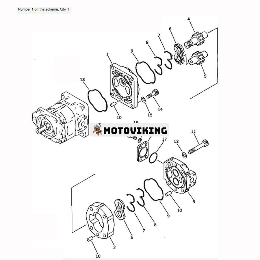 För Komatsu hjullastare WA350-1 lastare och styrpump 705-52-30080