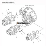 För Komatsu hjullastare WA600-3 WA600-3D WA600-3LK Hydraulpump 705-53-42010