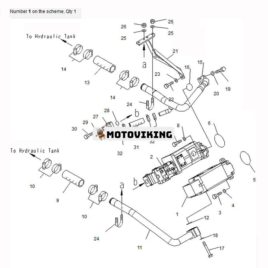 För Komatsu hjullastare WA430-5 WA430-5-SN Hydraulpump 705-55-33100