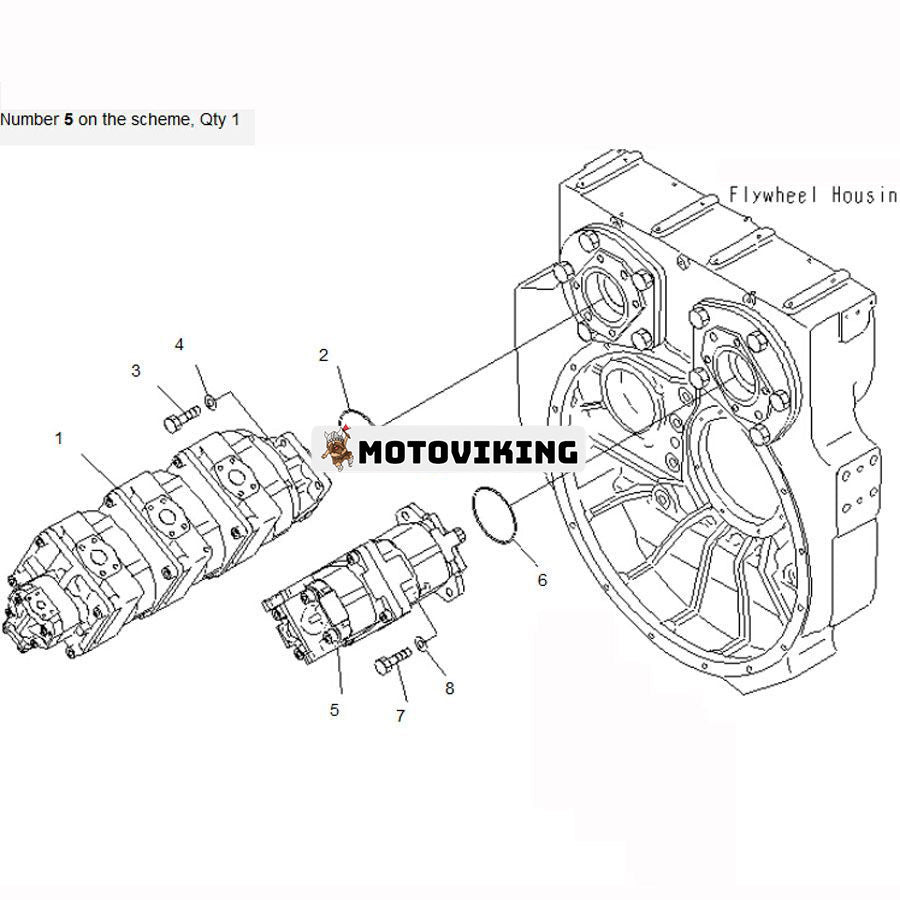 För Komatsu hjullastare WA600-3 WA600-3D Hydraulpump 705-52-31080