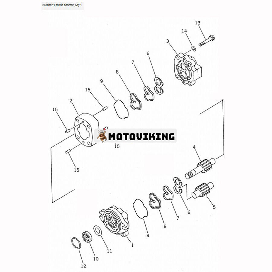 För Komatsu hjullastare WA40-2 Hydraulpump 705-40-01000