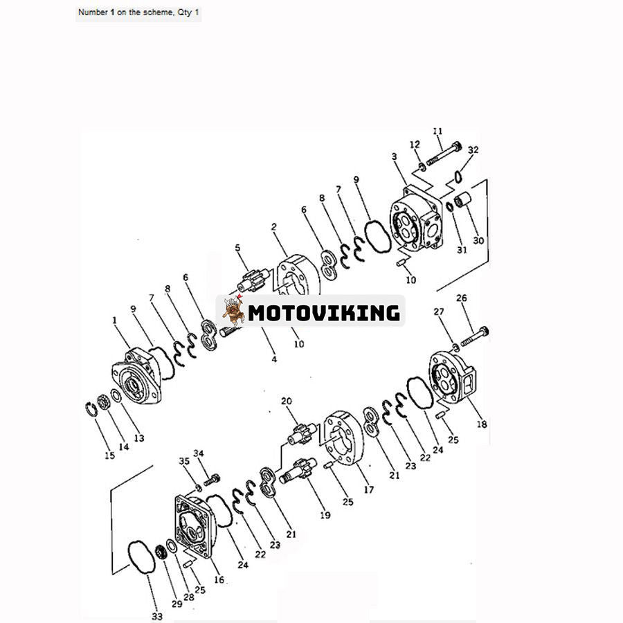 För Komatsu Bulldozer D40A-3 D40AM-3 D40F-3 D40P-3 Arbetsutrustningspump 705-12-32210