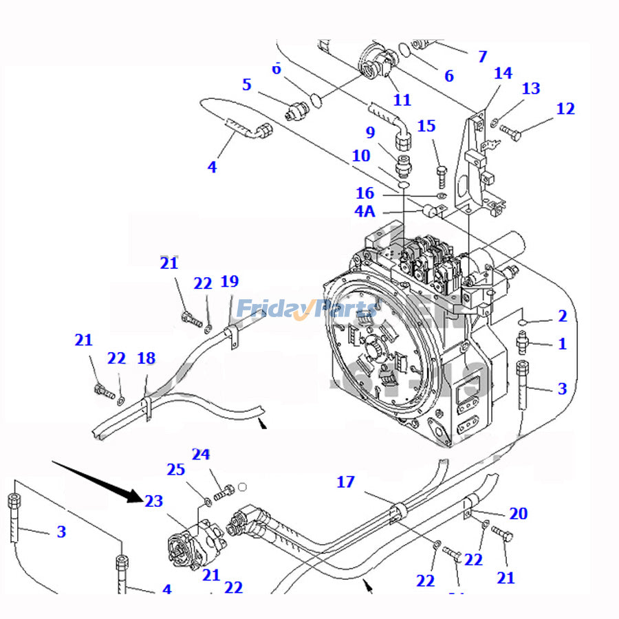 För Komatsu dumper PW128UU-1 Hdraulisk pump 705-41-01540