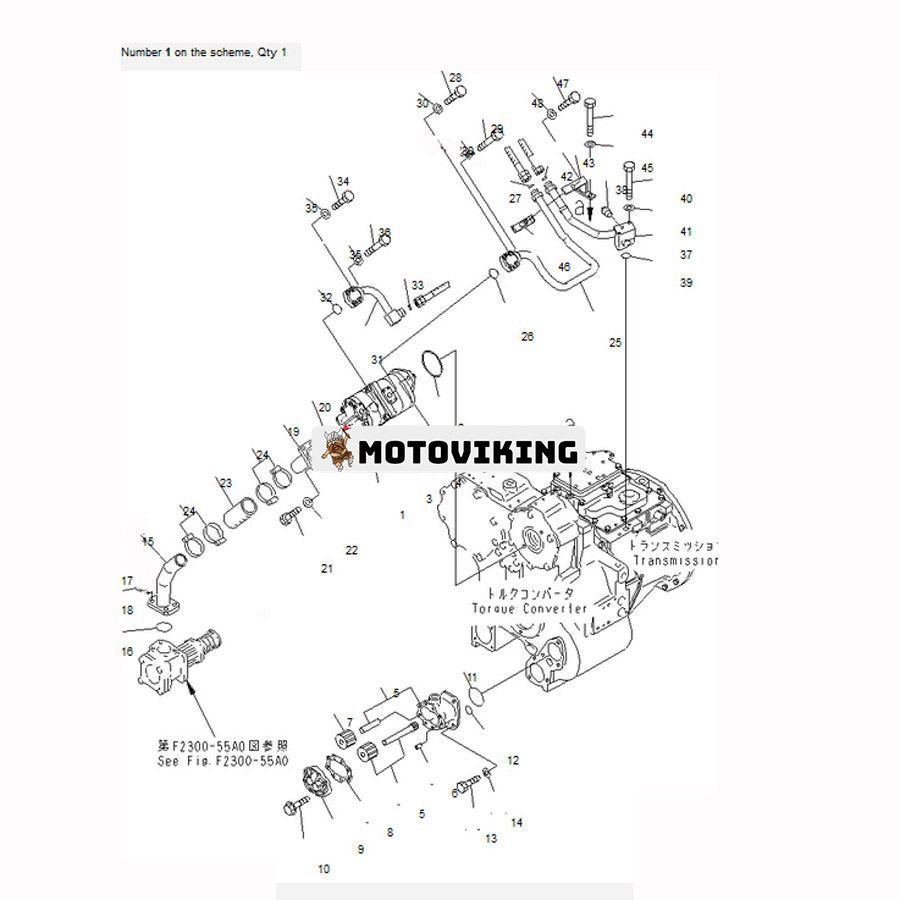 För Komatsu Bulldozer D63E-12 D65EX-15 D65EX-15E0 D65WX-15 Kugghjulspump 705-51-20830