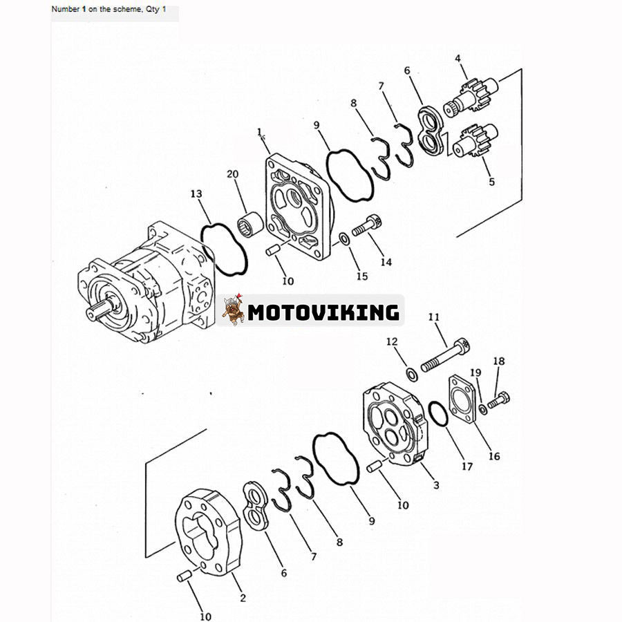 Hydraulpump 705-51-30240 för Komatsu Bulldozer D135A-2 D135A-1 D85P-21A