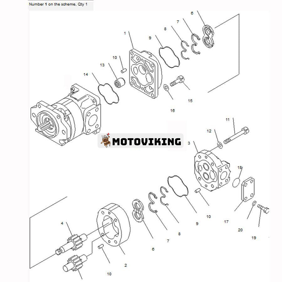 För Komatsu Bulldozer D155AX-3 Hydraulpump 705-51-30360