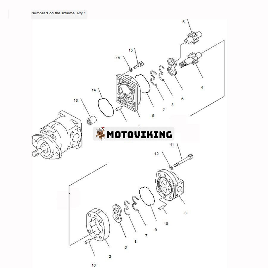 För Komatsu Bulldozer D155A-2A Styrpump 705-52-22100