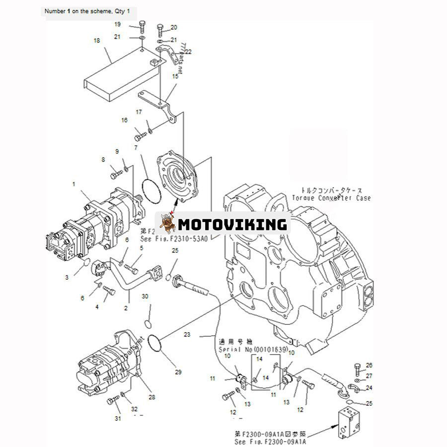 För Komatsu Bulldozer D155AX-5 Hydraulpump 705-55-34580