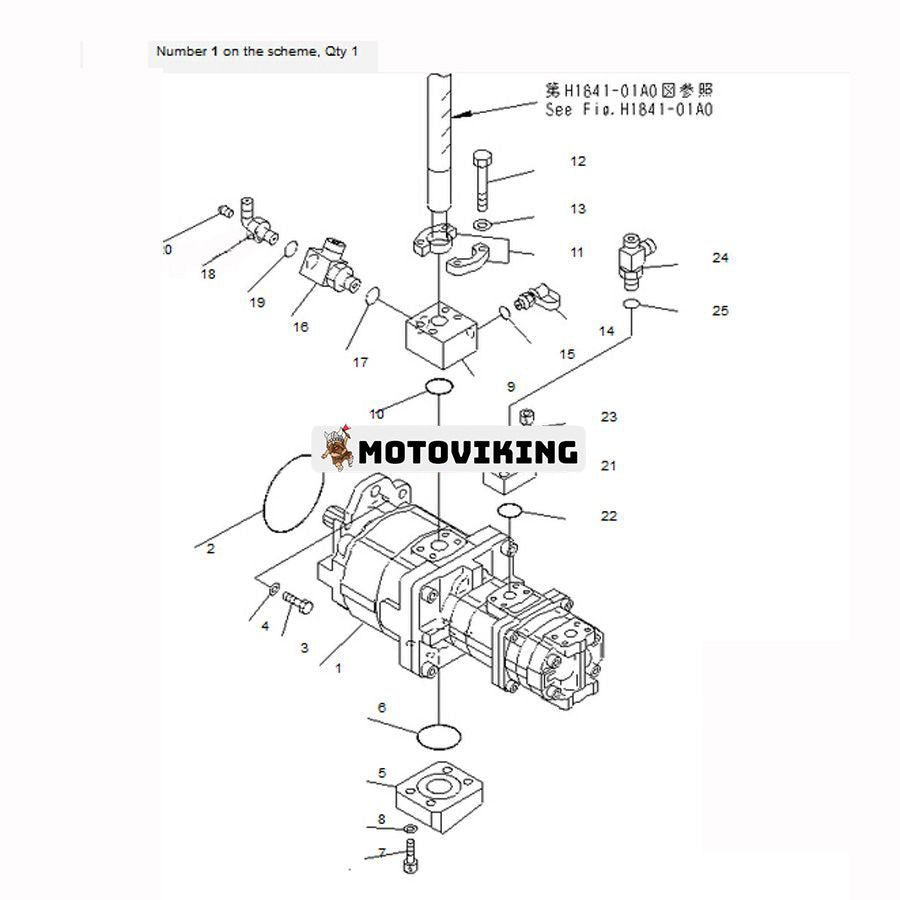 För Komatsu grävmaskin PC1250-7 PC1100-6 PC1100LC-6 PC1100SP-6 Hydraulisk kugghjulspump 705-56-34360