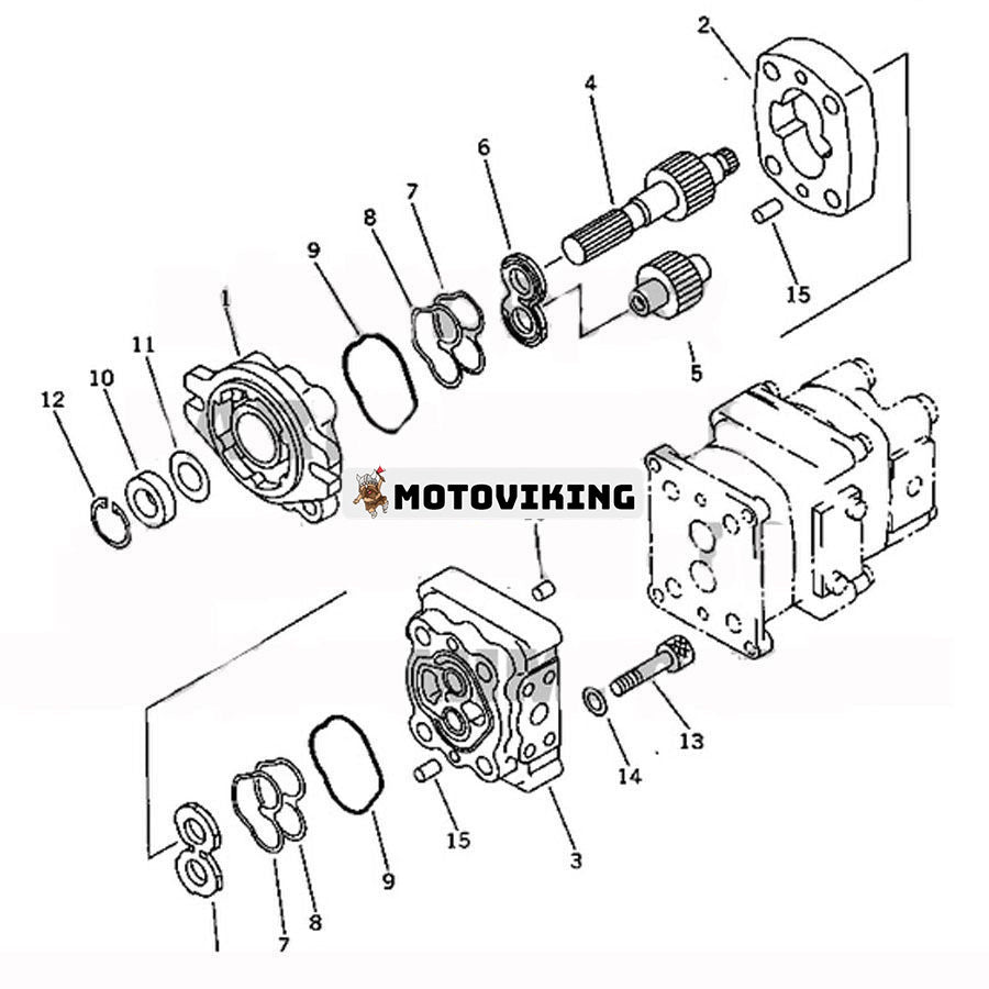 För Komatsu grävmaskin PC28UU-1 Hydraulpump 705-41-08050