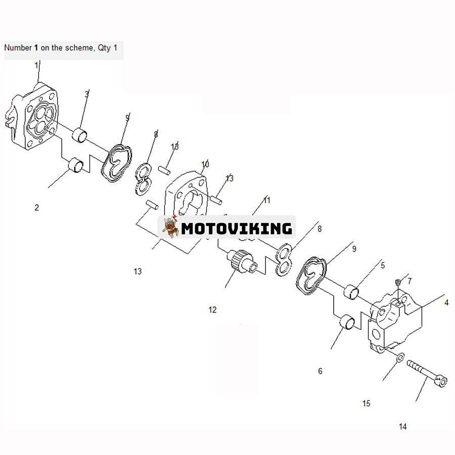 För Komatsu grävmaskin PC40R-8 PC45R-8 huvudpump 705-41-01920