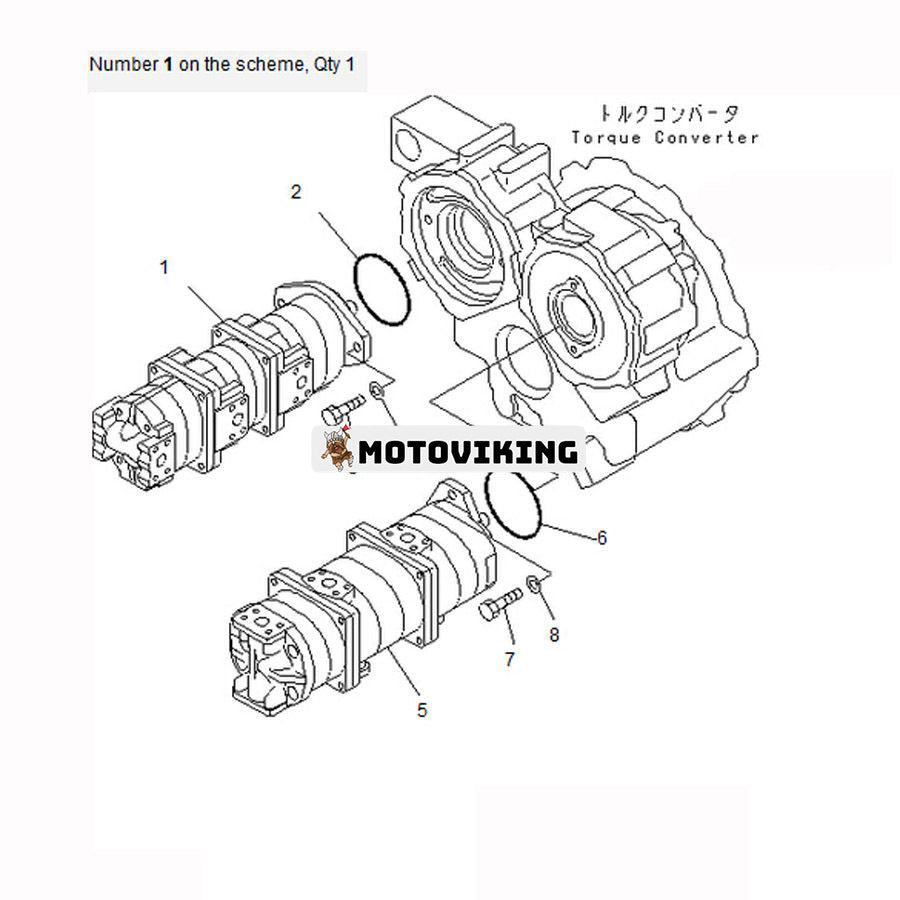 För Komatsu Crane LW100-1X LW100-1H Hydraulpump 705-55-13020