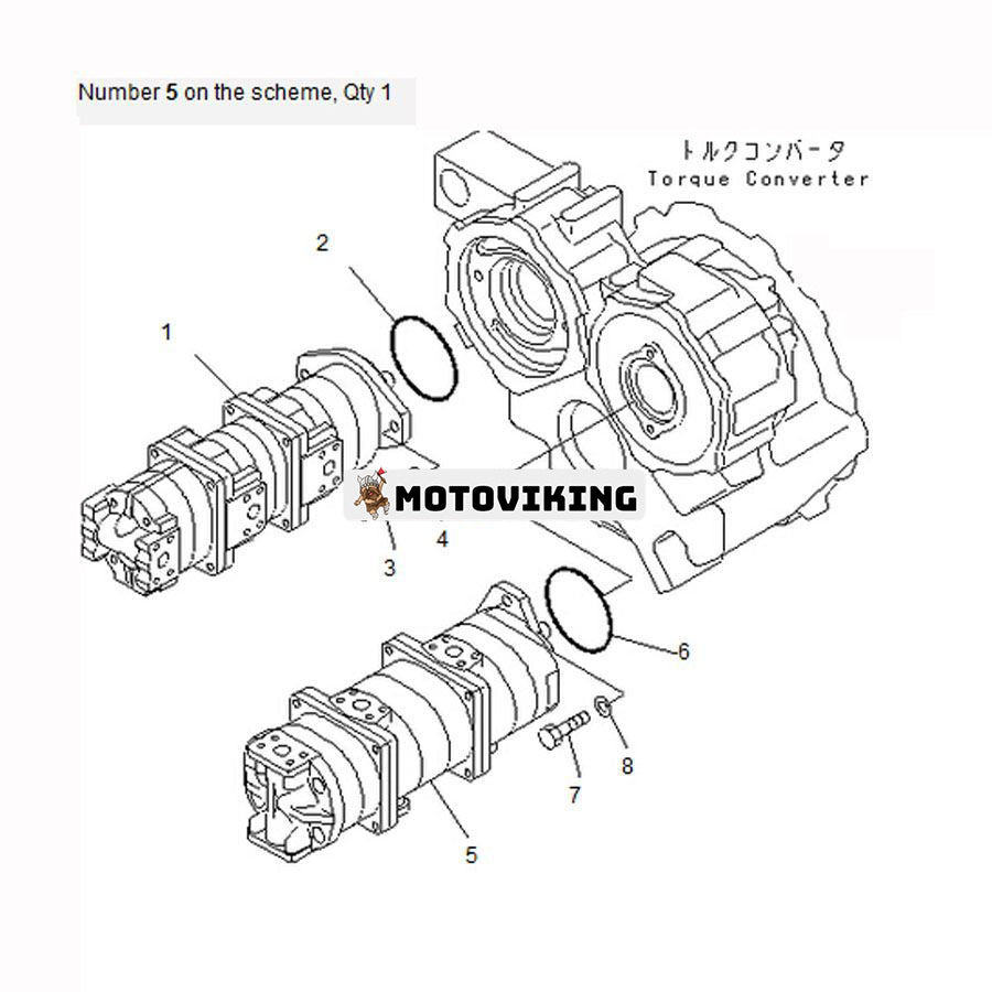 För Komatsu Crane LW100-1X LW100-1H Hydraulpump 705-55-24110