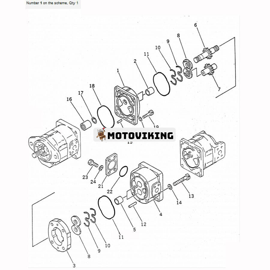 För Komatsu Crane LW250L-1H LW250L-1X Hdraulisk pump 705-56-23010