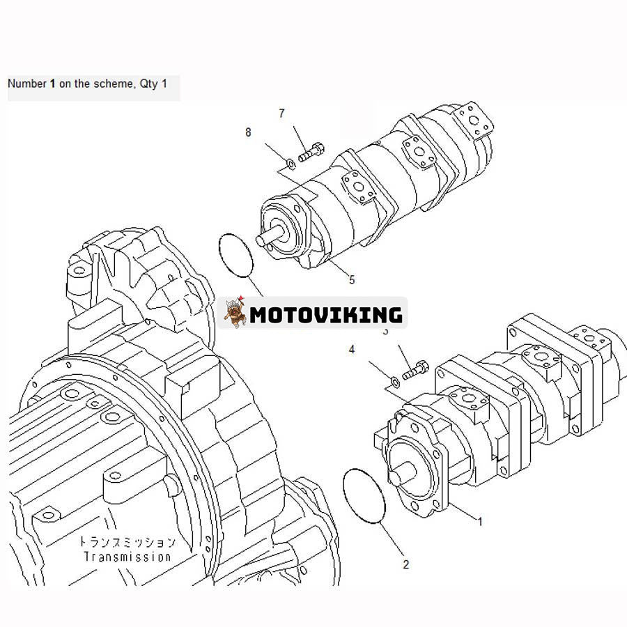 För Komatsu Crane LW250-5X LW250-5H Hydraulpump 705-56-34290