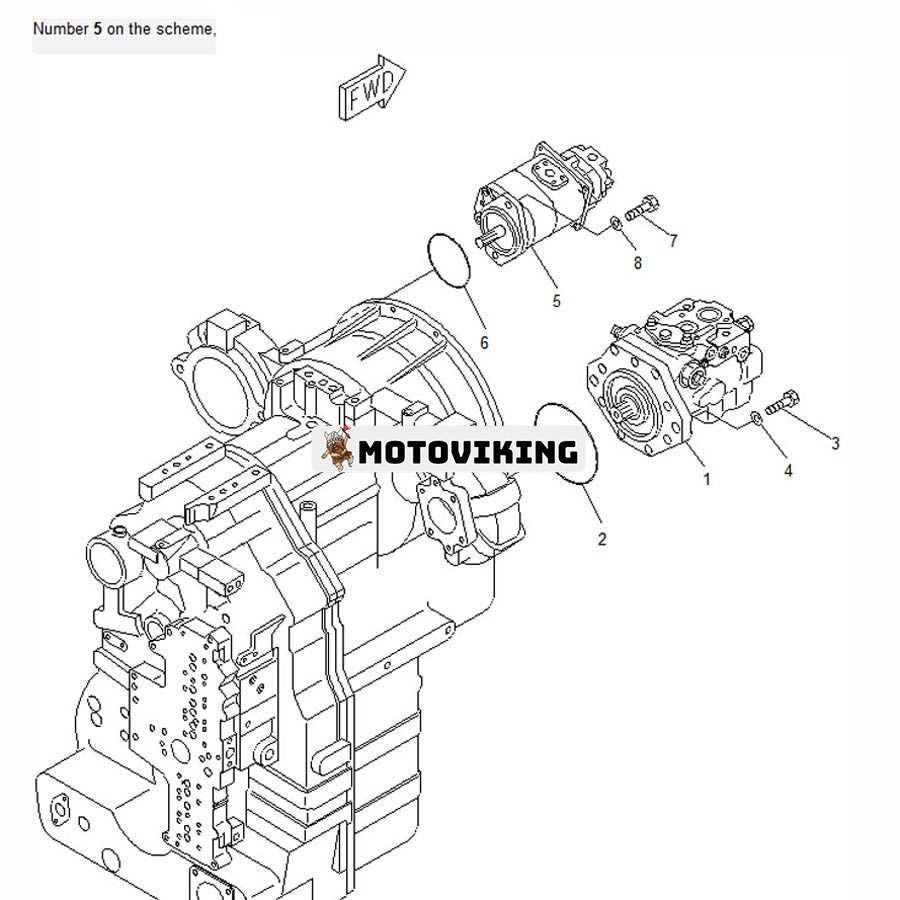 För Komatsu Väghyvel GD555-3A GD555-3C GD655-3A GD655-3C Hydraulpump 705-52-21160