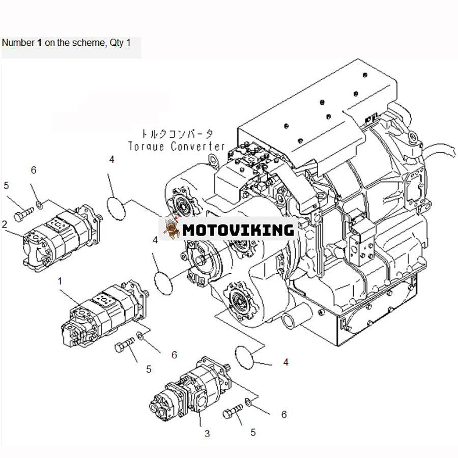 För Komatsu Grader GD755-3 GH320-3 GD755-5R Hydraulpump 705-52-31220