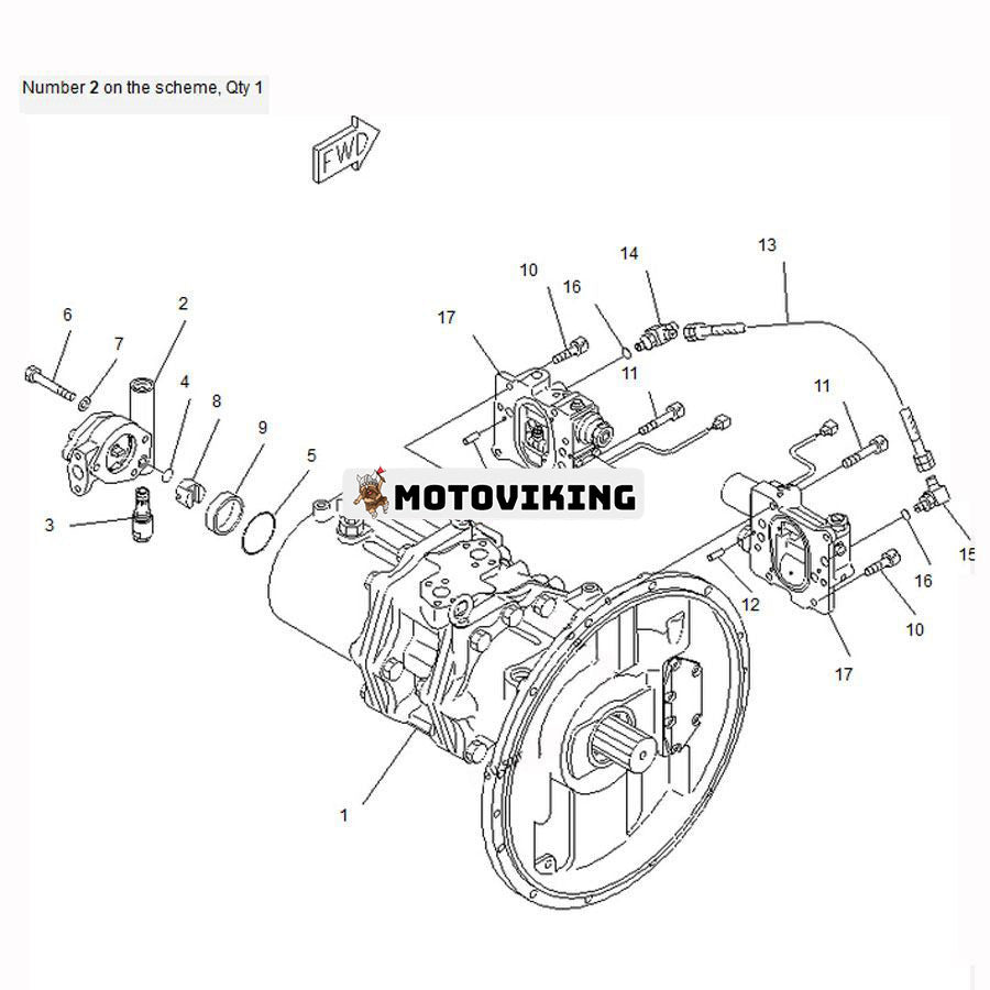 För Komatsu grävmaskin PC300-6 PC350-6 PC400-6 kugghjulspump 704-24-26430