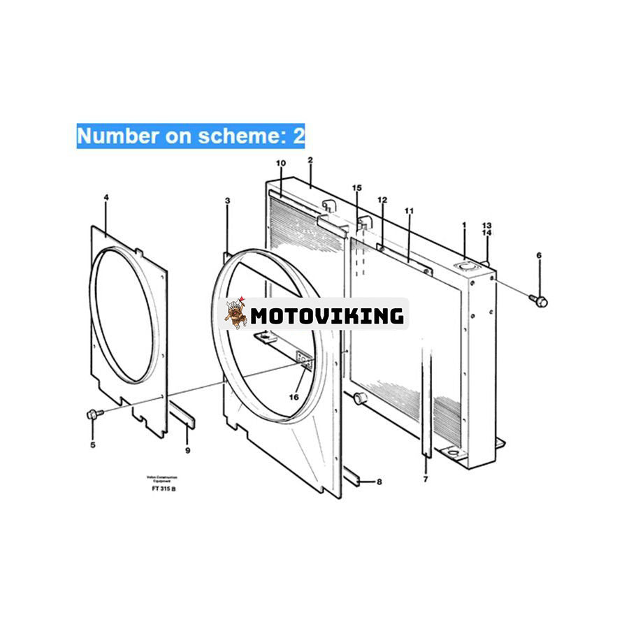 Hydraulisk oljekylare Assy VOE11704678 för Volvo Grävmaskin EC340 EC390